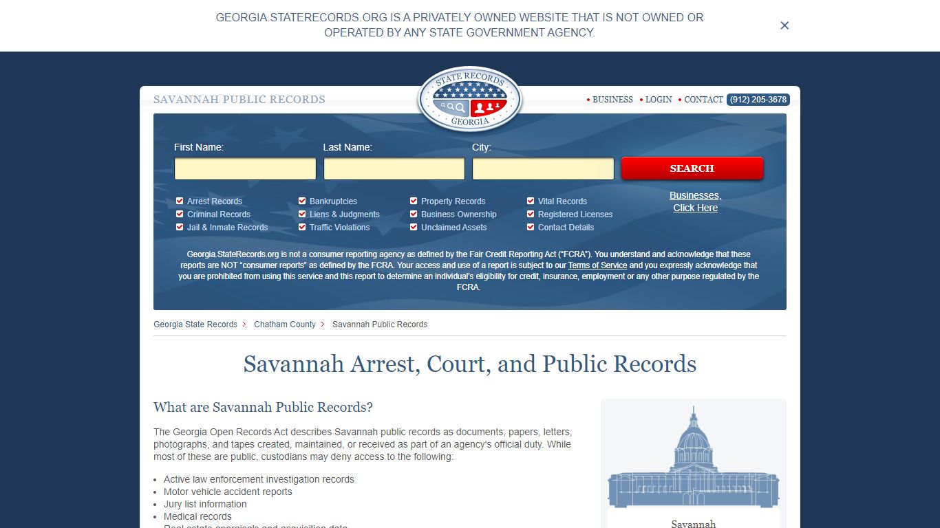 Savannah Arrest and Public Records | Georgia.StateRecords.org