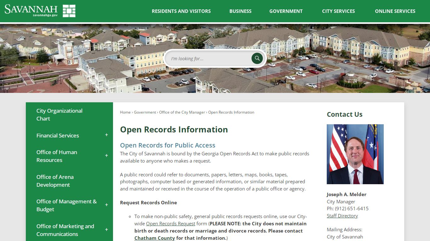 Open Records Information | Savannah, GA - Official Website